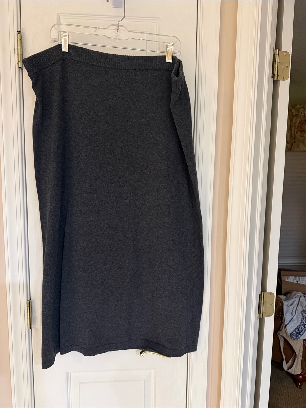 J Jill Classic Dark Knit Midi Skirt, XL